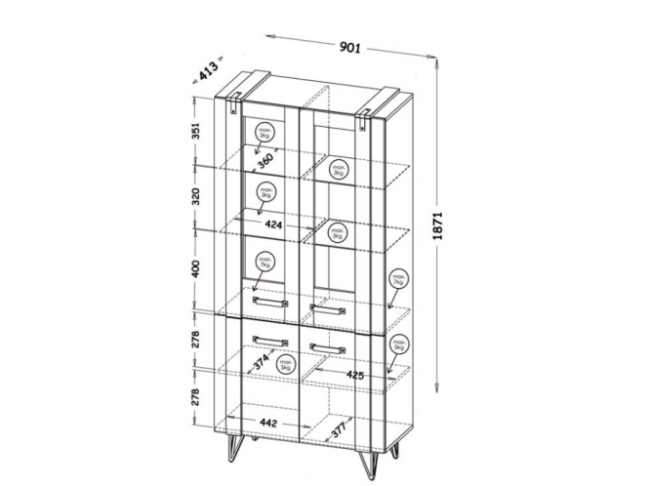 Vitrina LOFTER LO3 2 Vitrina LOFTER LO3 2