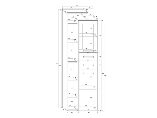 Vitrina su lentynomis RIO-27 5 Vitrina su lentynomis RIO-27 5