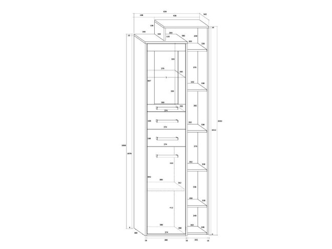 Vitrina su lentynomis RIO-29 5 Vitrina su lentynomis RIO-29 5
