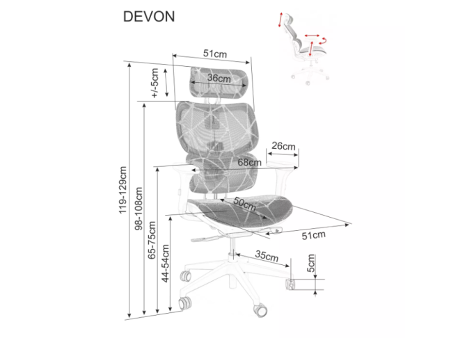 Darbo kėdė DEVON 6 Darbo kėdė DEVON 6