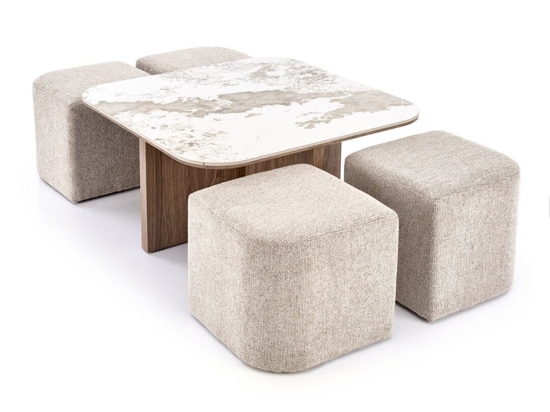 Žurnalinis staliukas su pufais ARAKIS