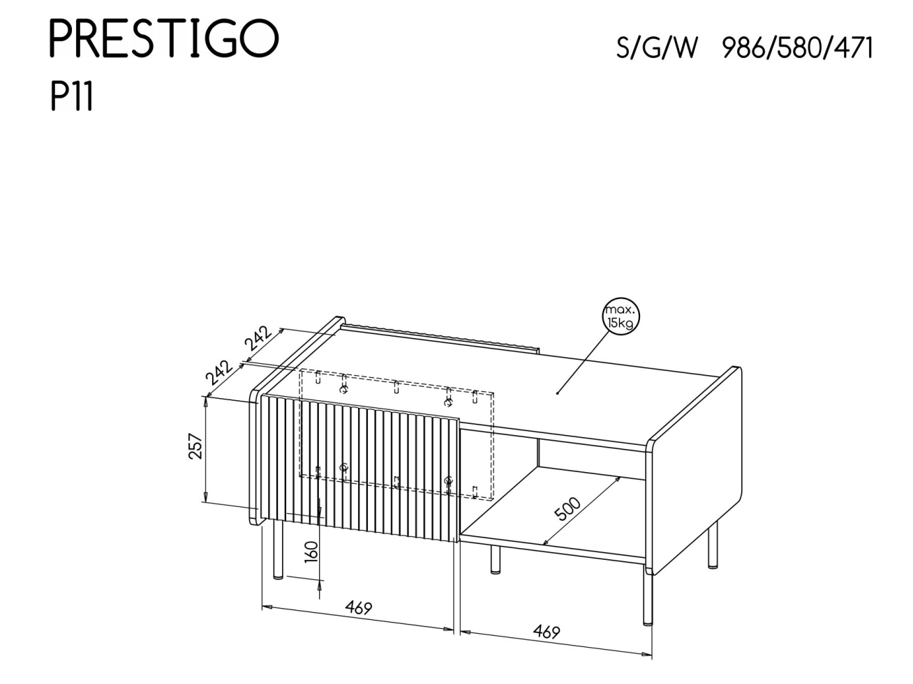 Žurnalinis staliukas PRESTIGO P11 2