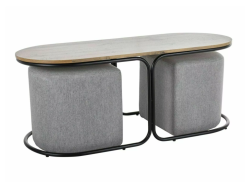 Žurnalinis staliukas su pufais DUAL