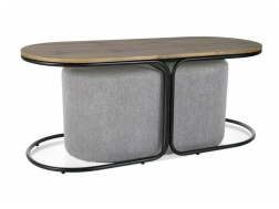 Žurnalinis staliukas su pufais DUAL