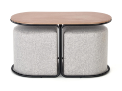 Žurnalinis staliukas su pufais PAMPA