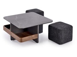 Žurnalinis staliukas su pufais VICKER