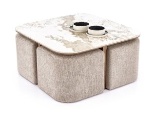 Žurnalinis staliukas su pufais ARAKIS