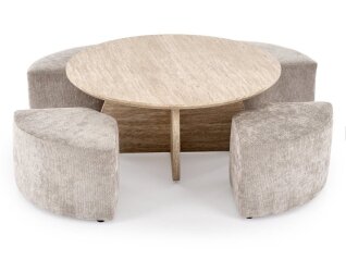 Žurnalinis staliukas su pufais NUGAT