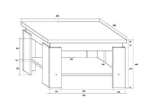 Žurnalinis staliukas ALFA 1 Žurnalinis staliukas ALFA 1