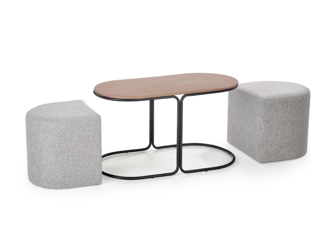 Žurnalinis staliukas su pufais PAMPA 4 Žurnalinis staliukas su pufais PAMPA 4