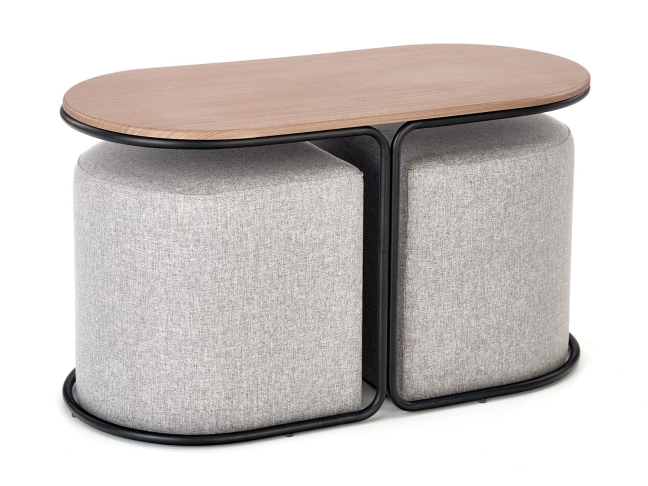 Žurnalinis staliukas su pufais PAMPA Žurnalinis staliukas su pufais PAMPA