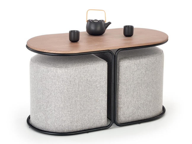 Žurnalinis staliukas su pufais PAMPA 1