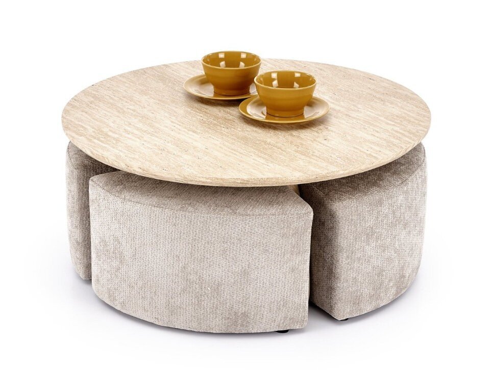 Žurnalinis staliukas su pufais NUGAT Žurnalinis staliukas su pufais NUGAT